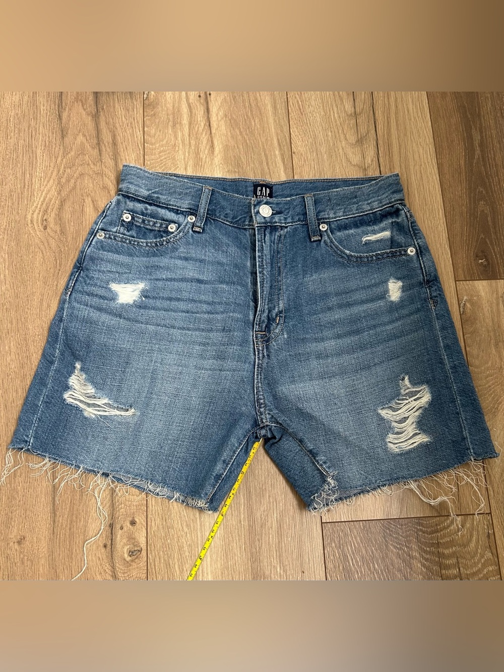 GAP Blue Distressed Denim Cutoff Shorts